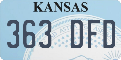 KS license plate 363DFD