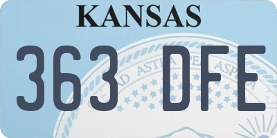 KS license plate 363DFE