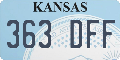 KS license plate 363DFF