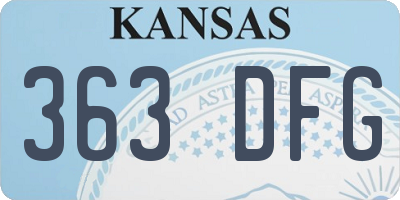 KS license plate 363DFG