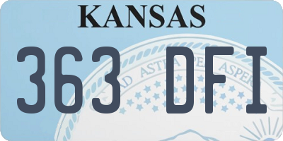 KS license plate 363DFI
