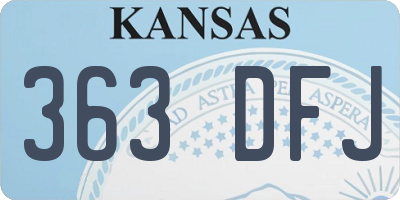 KS license plate 363DFJ