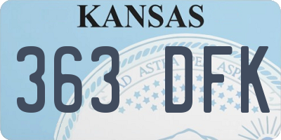 KS license plate 363DFK