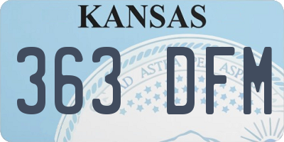 KS license plate 363DFM