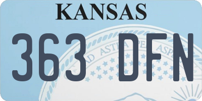 KS license plate 363DFN