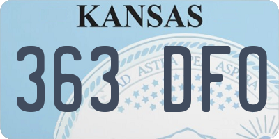 KS license plate 363DFO