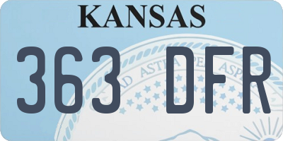 KS license plate 363DFR