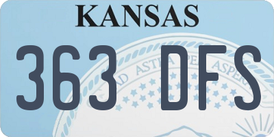 KS license plate 363DFS