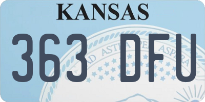 KS license plate 363DFU