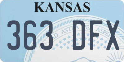 KS license plate 363DFX