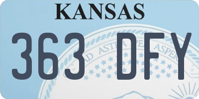 KS license plate 363DFY