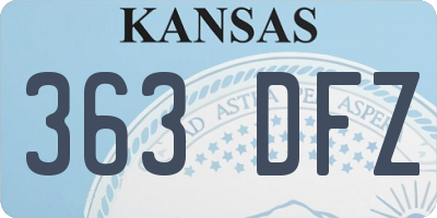 KS license plate 363DFZ