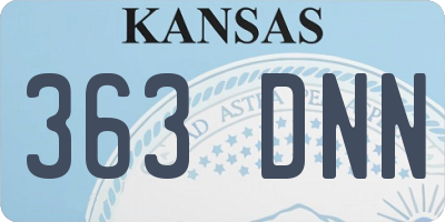 KS license plate 363DNN