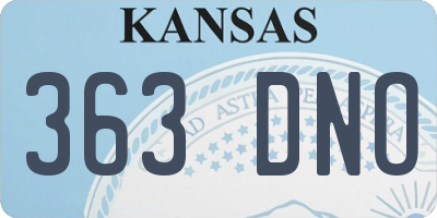 KS license plate 363DNO