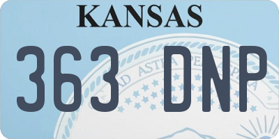 KS license plate 363DNP