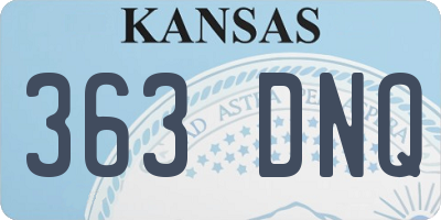 KS license plate 363DNQ