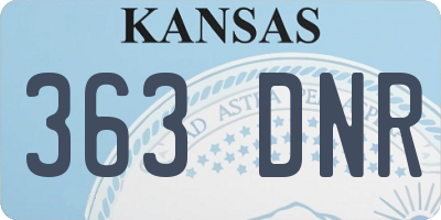 KS license plate 363DNR
