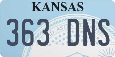 KS license plate 363DNS