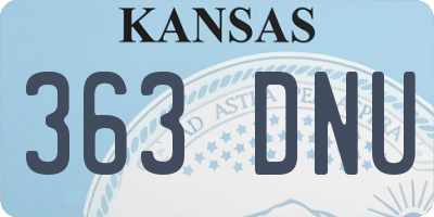 KS license plate 363DNU