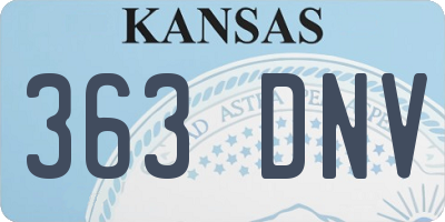 KS license plate 363DNV