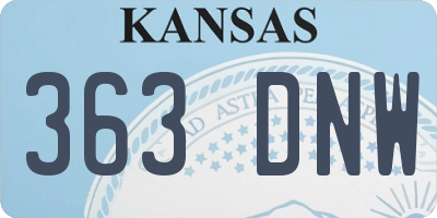 KS license plate 363DNW