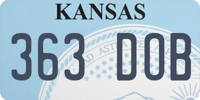 KS license plate 363DOB