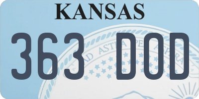 KS license plate 363DOD