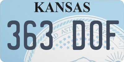 KS license plate 363DOF