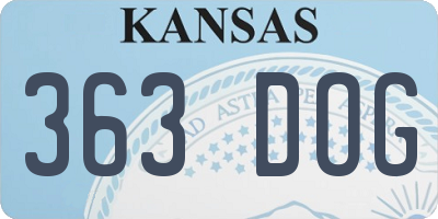 KS license plate 363DOG
