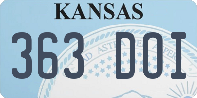 KS license plate 363DOI