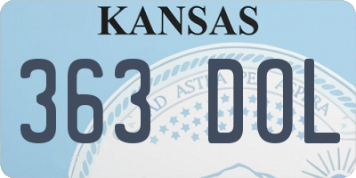 KS license plate 363DOL