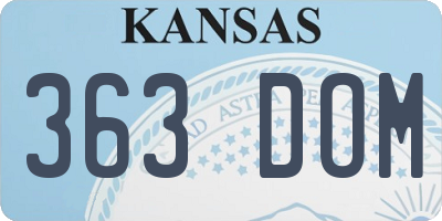 KS license plate 363DOM