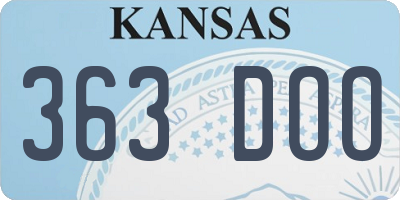 KS license plate 363DOO
