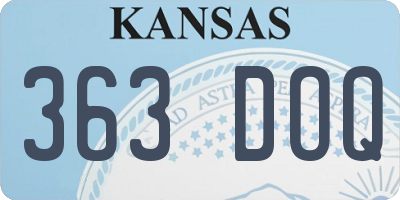 KS license plate 363DOQ