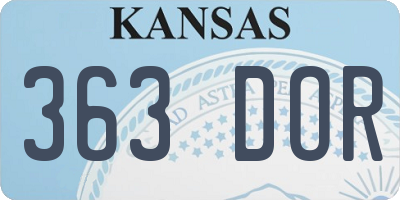 KS license plate 363DOR