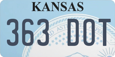 KS license plate 363DOT