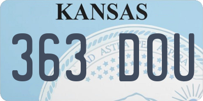 KS license plate 363DOU