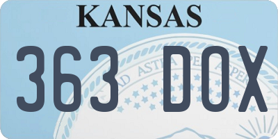 KS license plate 363DOX