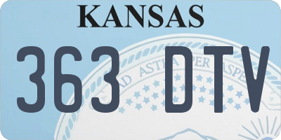 KS license plate 363DTV