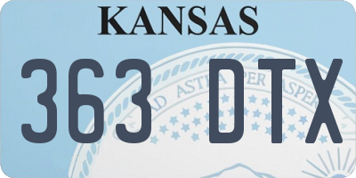 KS license plate 363DTX