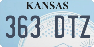 KS license plate 363DTZ