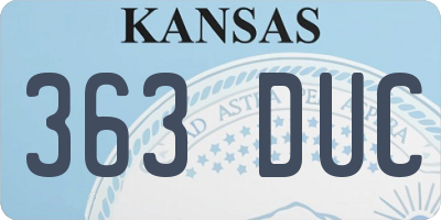 KS license plate 363DUC
