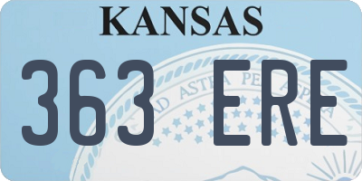 KS license plate 363ERE