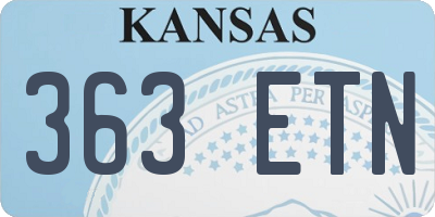 KS license plate 363ETN