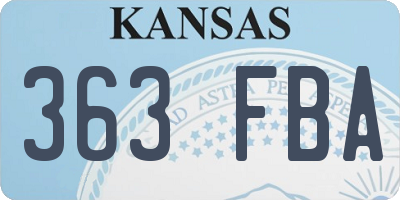 KS license plate 363FBA