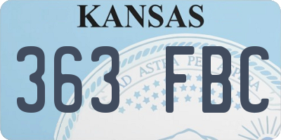 KS license plate 363FBC