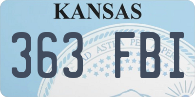 KS license plate 363FBI