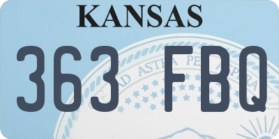 KS license plate 363FBQ