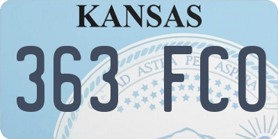 KS license plate 363FCO