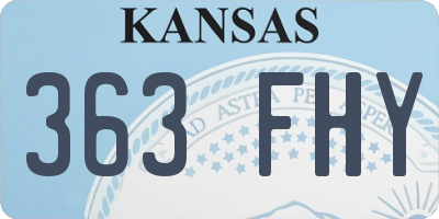 KS license plate 363FHY